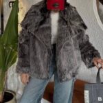 Faux fur grey coat
