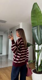 Bordo Striped Cardigan - Image 2