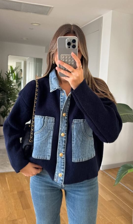 375ed548-4767-4207-a8be-03fd855b0d0f Navy denim jacket - Image 1