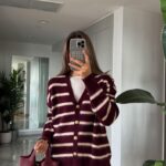 Bordo Striped Cardigan