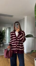 Bordo Striped Cardigan