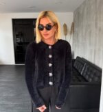 Black mohair cardigan