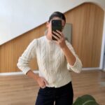 Off-White knit cardigan with cable details