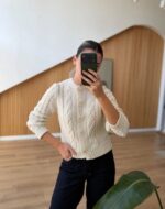 Off-White knit cardigan with cable details