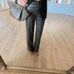 Faux leather trouser