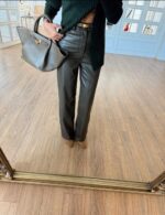 Faux leather trouser