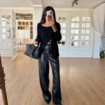 Black leather trouser