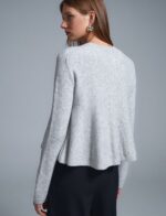 Peplum payette tricot sweater grey - Image 2