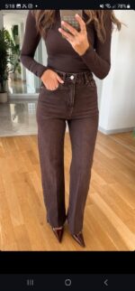 Brown jeans wide leg