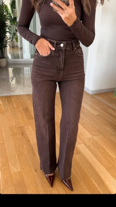 Brown jeans wide leg