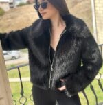 Faux fur black Jacket - Image 2