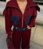 A bold two-tone set with a flattering wide-leg fit - Image 4