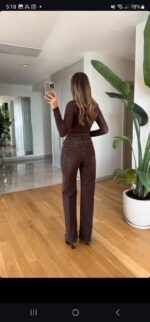 Brown jeans wide leg - Image 2