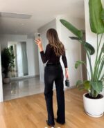 Anthracite wide leg jeans with belt - Image 2