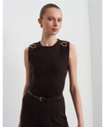 Dark coffee wool top - Image 2