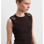 Dark coffee wool top