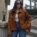 Brown Suede Fringe Western Jacket