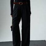 Black High Waisted Wide Leg Trousers