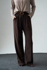 Brown belted palazzo - Image 2