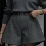 Belted grey short