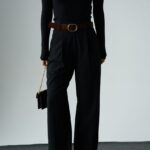 Black belted palazzo