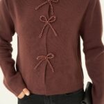 Cherry Beaded Bow Sweater
