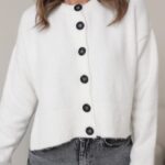 White Black Buttoned Cardigan