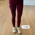 High Waist Burgundy Women's Leggings