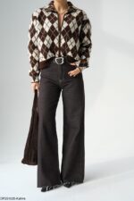 Belted Brown Denim Jeans