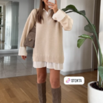 Beige Sweater Dress