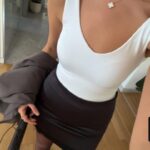 New satin dentelle skirt