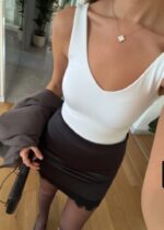 New satin dentelle skirt