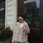 Beige Faux Fur Oversized Jacket
