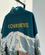 Blue Fleece Mountain Print Pullover Sweater - Image 2