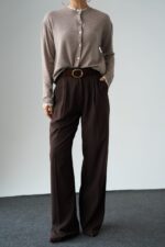 Brown belted palazzo - Image 4