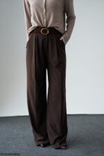 Brown belted palazzo