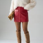 Red Faux Leather Mini Skirt