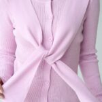 Pink Ribbed Button-Up Knit Cardigan